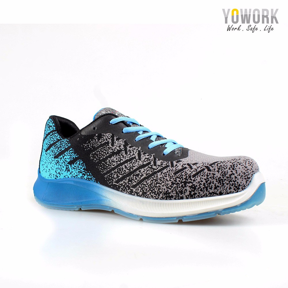  Fly Knitted Composite Toe pu Soft Sole Flyknit Upper Material Light Safety Shoes 