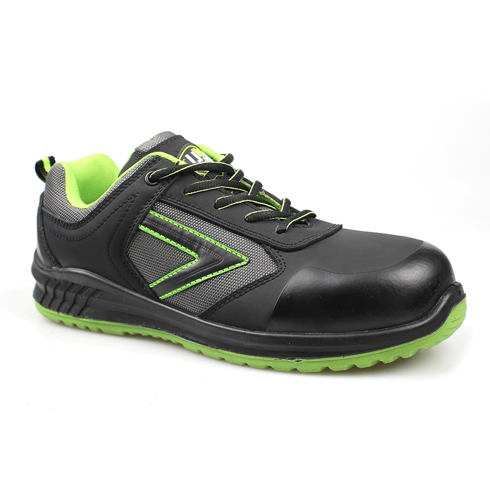 Black Nubuck Leather PU/PU Injection Safety Shoes Work Footwear Work Boots Safety Footwear Sn5928
