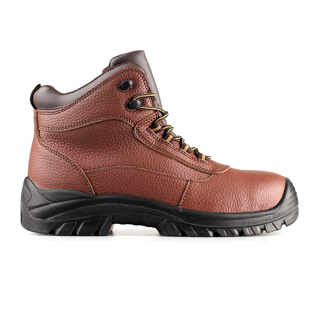 middle cut brown leather upper safety shoes with steel toecap and steel midsole (SN6064) 