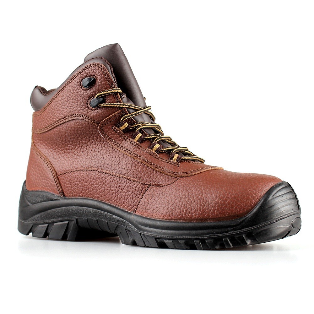 middle cut brown leather upper safety shoes with steel toecap and steel midsole (SN6064) 