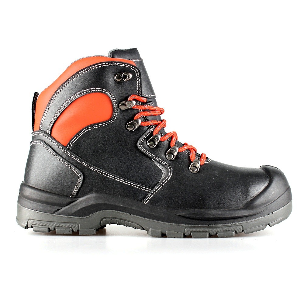 middle cut split smooth leather  safety shoes with steel toecap and steel midsole (SN6017)