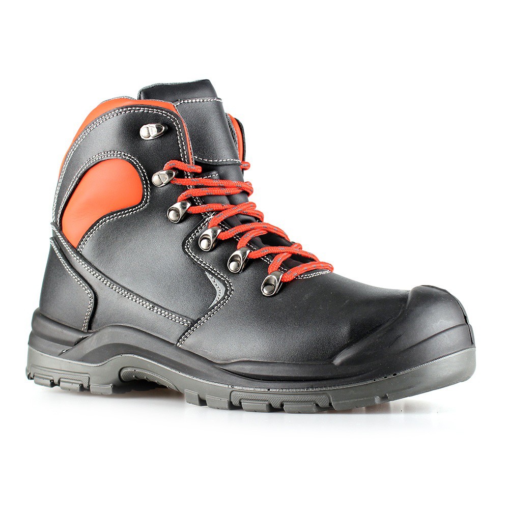 middle cut split smooth leather  safety shoes with steel toecap and steel midsole (SN6017)