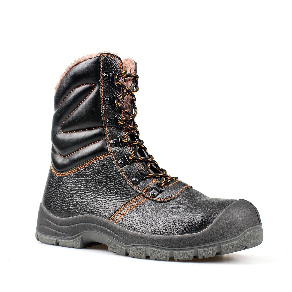  Geniune Leather Safety Boots with Fur Lining and Steel Toe Cap+Ce Certificate /Industrial Safety Shoes /Work Boots/Military Boot/Army Shoes Best Quality Sn5300