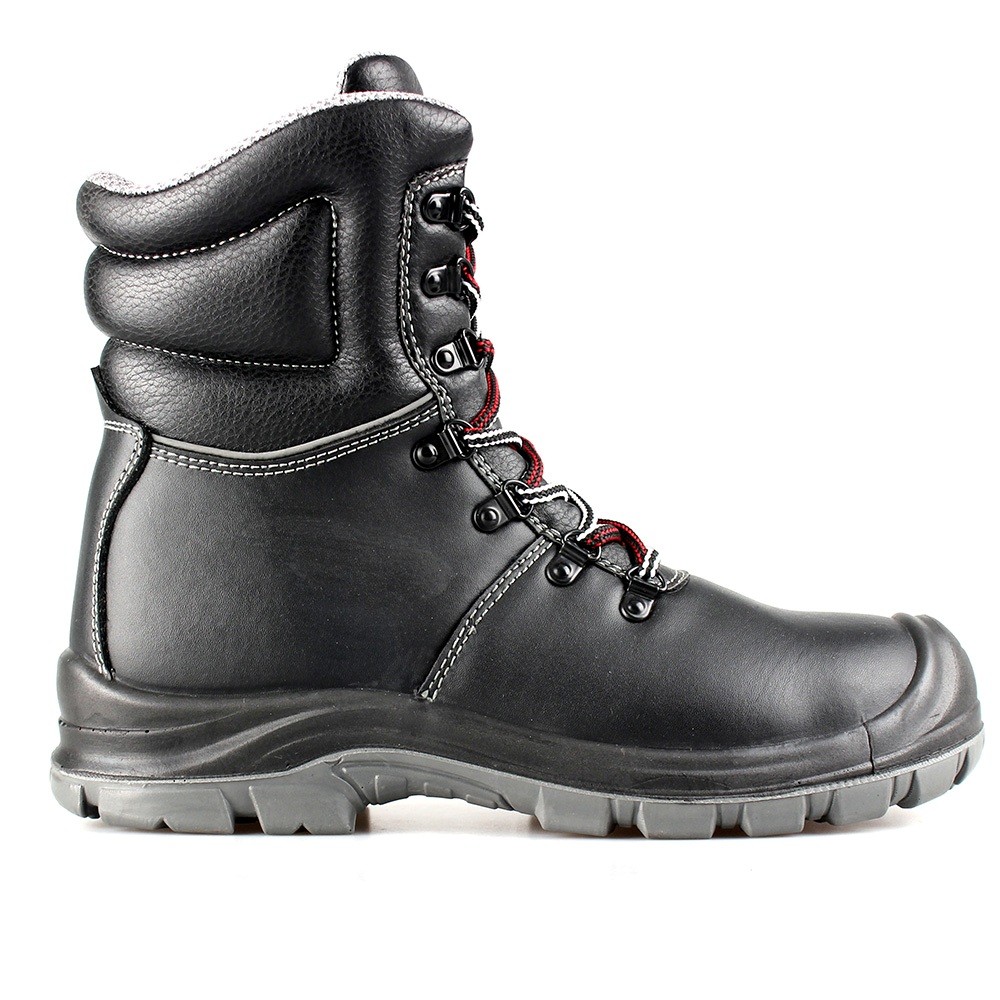 Black Smooth Leather Lace up Men Safety Boots/Work Boots/Military Boot ...