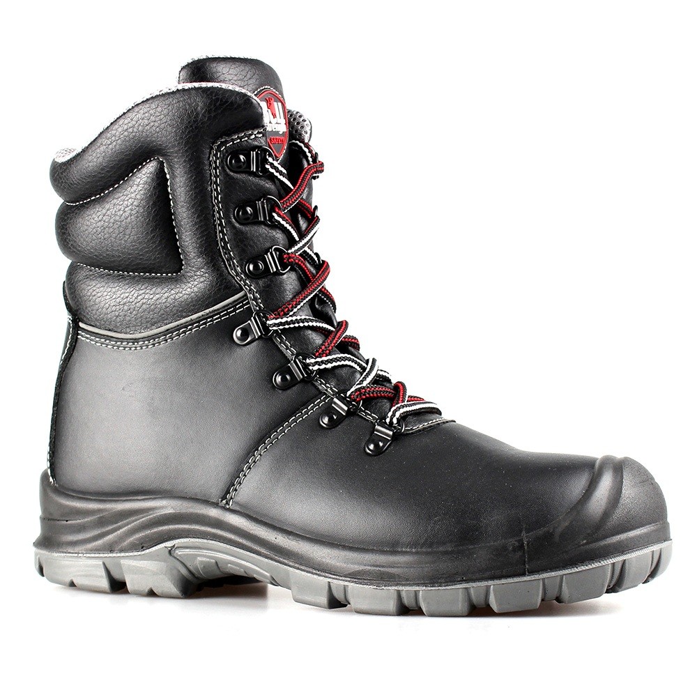 Black Smooth Leather Lace up Men Safety Boots/Work Boots/Military Boot/Army Shoes Best Quality Sn6012
