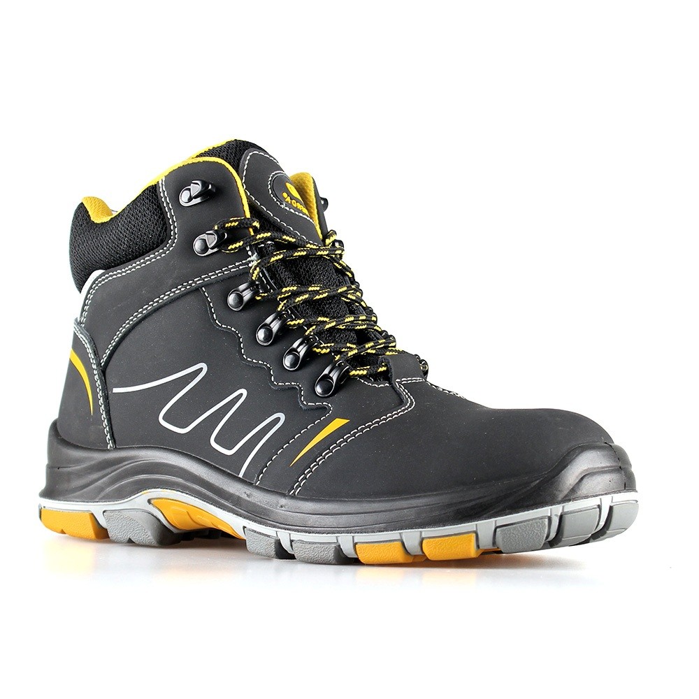 middle cut action nubuck upper safety shoes with PU/rubber sole (SN6076)
