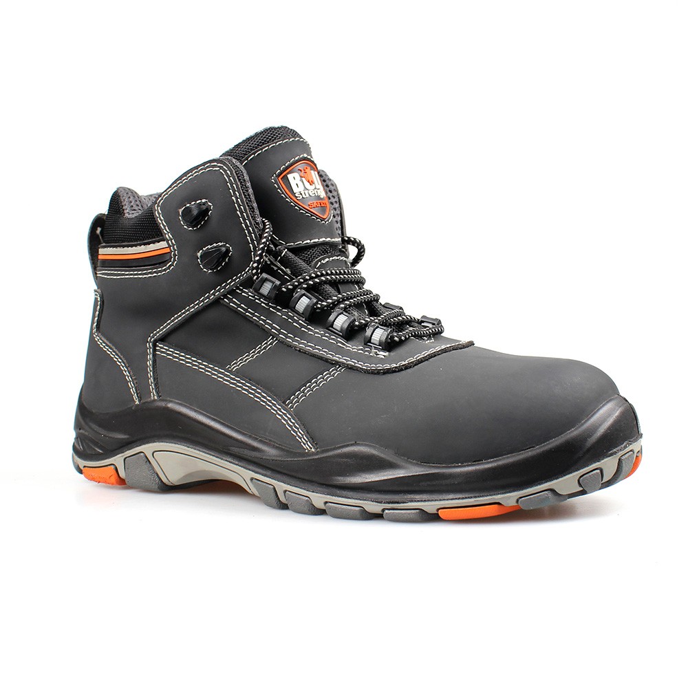 middle cut action nubuck upper safety shoes with PU/RUBBER sole