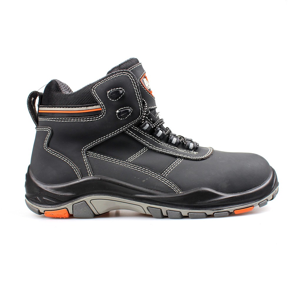 middle cut action nubuck upper safety shoes with PU/RUBBER sole (SN5830) 